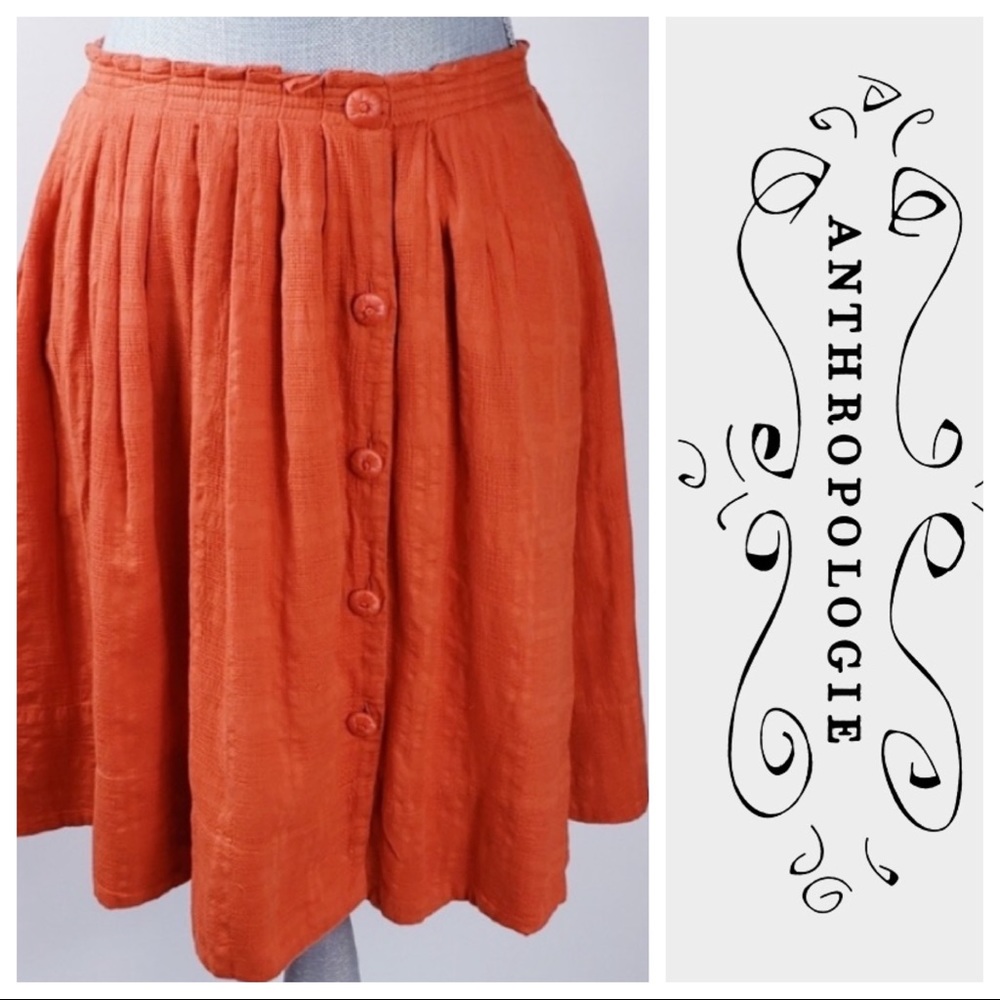 Anthropologie Orange Skirt